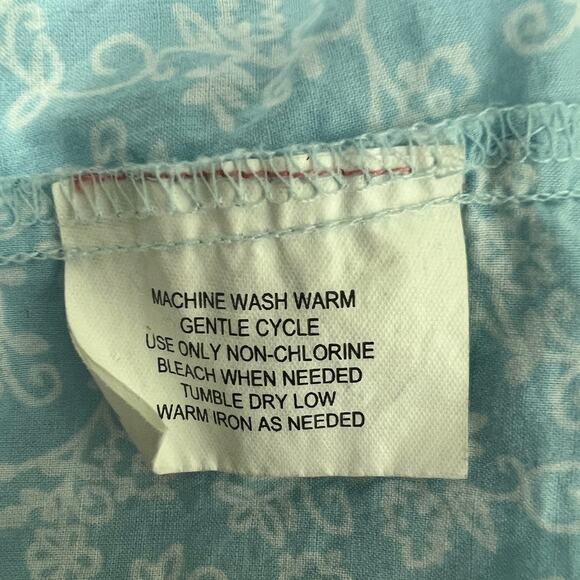 At Last Y2K Sky Blue Button Front Womens Short Sleeve Top 3X Lightweight Capsule - Picture 9 of 11